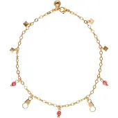 NAEMI Joyería para pies oro rosa / rosa / rojo rubí
