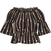 Faina Blusa oro / negro