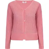 Mymo Cárdigan rosa / blanco perla