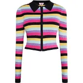 Mymo Cárdigan 'Blonda' azul claro / amarillo / rosa / negro