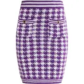 Faina Falda lila oscuro / negro / blanco