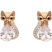 Faina Pendientes oro rosa / transparente