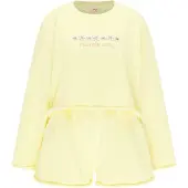 Mymo Traje para estar en casa amarillo pastel / rosa / negro / blanco