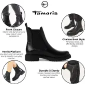 Tamaris Botas 'Stiefel Damen 1-25427-41 001 Echtleder in schwarz' negro
