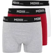 Moxx Paris Calzoncillo boxer gris moteado / rojo oscuro / negro / blanco