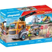 Playmobil Figura De Camión De Construcción Con Grúa