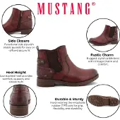 Mustang Botines 'Elfi' burdeos