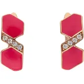NAEMI Pendientes oro rosa / rojo vivo / transparente