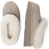 EVER AU Zapatillas de casa 'Topknot' ecru / blanco