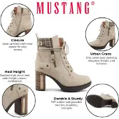 Mustang Botines con cordones greige