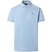 Hackett para hombre. HM5600093 Polo piqué fit slim azul claro (M), Casual, Algodón, Manga corta, outlet 2026.