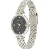 GUESS Reloj analógico negro / plata