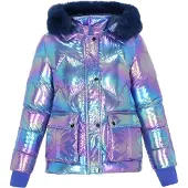 Mymo Chaqueta de invierno azul / rosa claro
