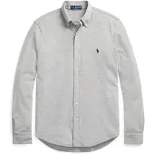 Ralph Lauren para hombre. 710654408019 Camisa de piqué ultraligera gris (S), Casual, Algodón, Manga larga, outlet 202