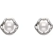NAEMI Pendientes plata / blanco