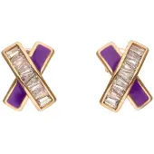NAEMI Pendientes oro / lila