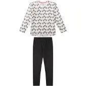 Sanetta Pijama grafito / negro / blanco perla