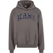 Karl kani Sudadera 'Serif' azul oscuro / gris oscuro / blanco