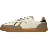 Pepe Jeans para hombre. PMS000028 Zapatillas de Piel Ball Mood blanco roto (42), Plano, Cordones, Casual, outlet 2026.