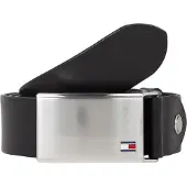 Tommy Hilfiger Cinturón 'Plaque' negro / plata