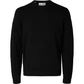 Selected Lana De Merino 100 % Jersey Hombres Negro XL