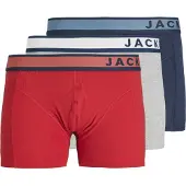 Jack & Jones Calzoncillo boxer 'JACDenver' marino / gris claro / gris moteado / rojo oscuro