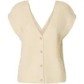 Selected Tejido De Lana De Alpaca Chaleco De Punto Mujeres Beige M