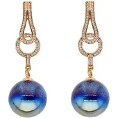 Faina Pendientes azul / oro rosa