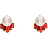 Faina Pendientes rojo / blanco perla