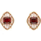 NAEMI Pendientes oro / manzana / rojo rubí / transparente