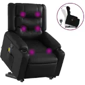 Sonstiges Sillón reclinable de masaje de pie cuero artificial negro