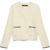 Vero Moda Cárdigan 'VMGold' crema / negro