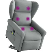 Syfax Sillón de masaje reclinable de pie de tela gris claro