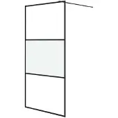 Syfax Mampara de ducha vidrio ESG semiesmerilado negro 100x195 cm