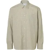 Selected Camisa 'SLHRLXLARRY' beige oscuro / negro
