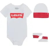 Levi's Kids Pijama entero/body 'Classic Batwing Infant 3pc Set' blanco