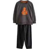 Next Pijama antracita / naranja / negro