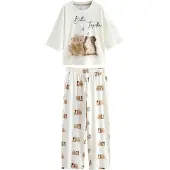 Next Pijama beige / crema / marrón