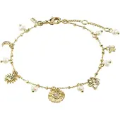 Pilgrim Pulsera 'Mylan' oro / transparente / blanco perla