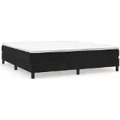 Syfax Cama box spring con colchón terciopelo negro 180x200 cm