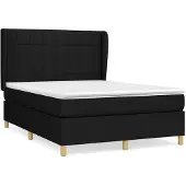 Syfax Cama box spring con colchón tela negro 140x200 cm