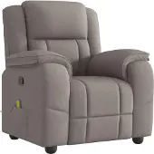 Syfax Sillón de masaje reclinable de tela gris taupé