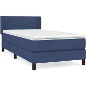 Syfax Cama box spring con colchón tela azul 80x200 cm
