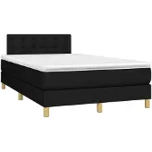 Syfax Cama box spring con colchón tela negro 120x200 cm