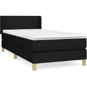Syfax Cama box spring con colchón tela negro 90x190 cm