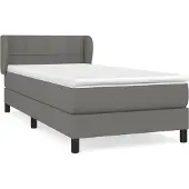 Syfax Cama box spring con colchón tela gris oscuro 100x200 cm