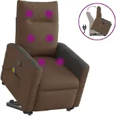 Syfax Silla de masaje reclinable de pie de tela marrón