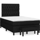 Syfax Cama box spring con colchón tela negro 120x200 cm