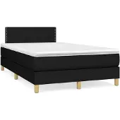 Syfax Cama box spring con colchón tela negro 120x200 cm