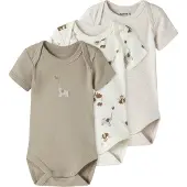 Name it Pijama entero/body beige oscuro / beige moteado / marrón / blanco